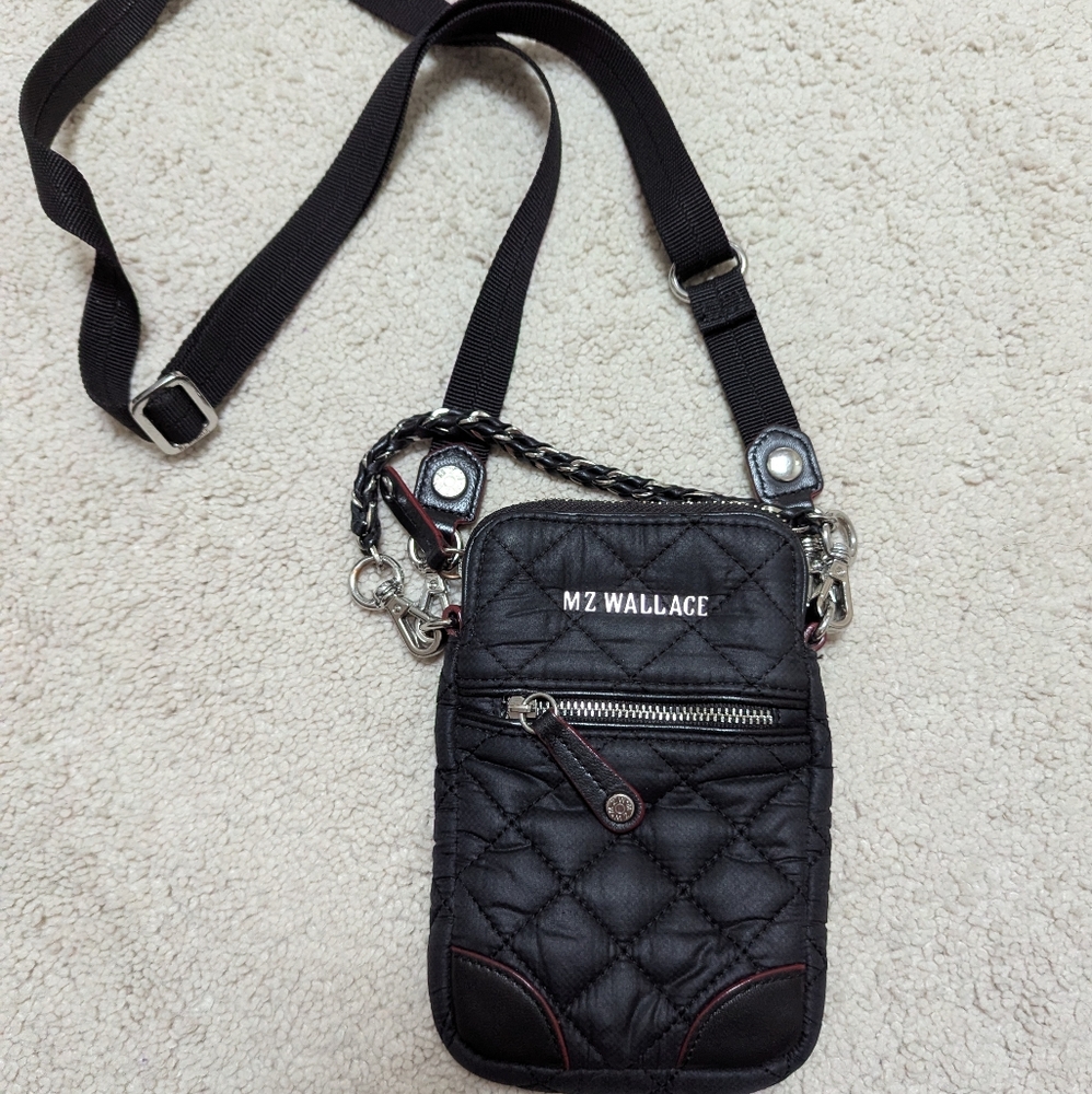 MZ Wallace micro Crosby crossbody quilted black bag purse small